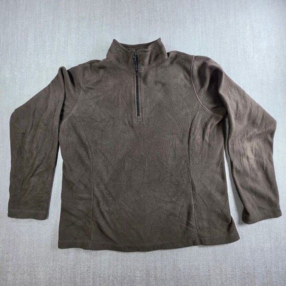 Lands' End Other - Lands' End Fleece Pullover Men Small Brown Quarter Zip Mock Neck Jacket